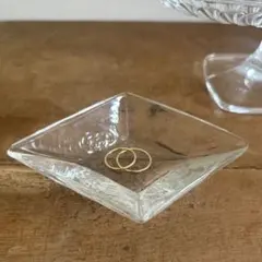 西山芳浩 ガラス 菱形小皿 豆皿 作家もの