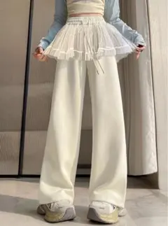 GRL ドットチュールドッキングパンツ　アイボリー