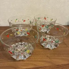 フルーツ柄 デザートカップ アイスクリームカップ東洋ガラス　※限定価格