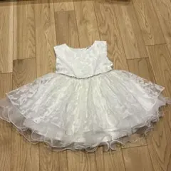 ホワイトベビードレス 4/90 フリル付き