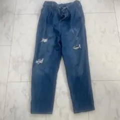 ダメージ加工ブルーデニムパンツ　キューティーブロンドのサムネイル