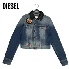 DIESEL　ディーゼル　牛革　レザー　ワッペン　デニムジャケット　Gジャン