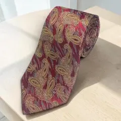 【極美品】dunhill ダンヒル ネクタイ ペイズリー シルク100% レッドのサムネイル