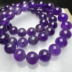 ウルグアイ産 高品質アメジスト 11.5mm 1連分 ブレスレット2本セット