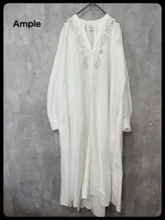 # Ample スコットクラブ　ヤマダヤ　刺繍入りホワイトロングシャツワンピース