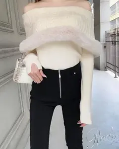Rady オフショルケーブルファーニットトップス　アイボリー　Sサイズ