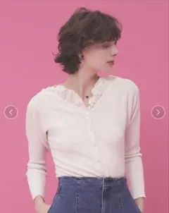 CELFORD HANAE MORIコラボ ハートネックリブニットプルオーバー