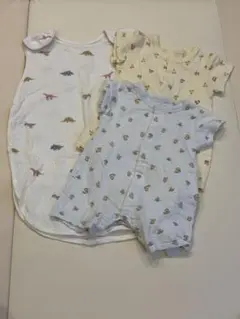 男の子 夏用ベビーロンパース、スリーパーセット70cm