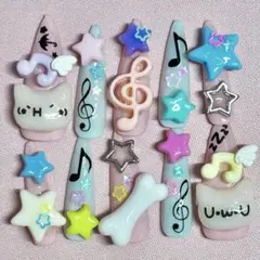 ネイルチップ ネイル 現品 平成 平成女児 量産型 y2k ウィッシュコア 音符