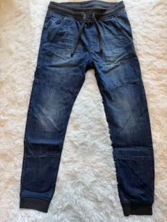 H&M デニムジョガーパンツ 150〜S ストレッチ 美品