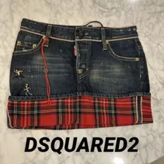 二度着用のみ美品DSQUARED2 デニム✖️チェック柄38のサムネイル