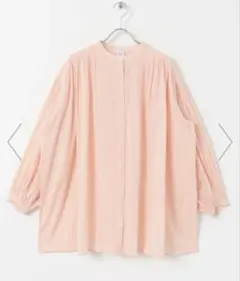 アーバンリサーチドアーズ　コットンボイルギャザーブラウス　ピンク　M