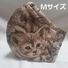 5層仕立てＭ　 裏側3層ハニカムメッシュ　飛沫防止　子猫　洗えるマスク