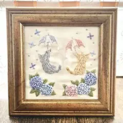 y*l様 刺繍フレーム❁⃘11cm ひつじ 置き型 壁掛け レトロ アジアン プ