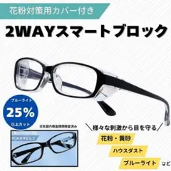 花粉症メガネ フリーサイズ 男女兼用 ゴーグル PM2.5 黄砂 花粉対策 黒