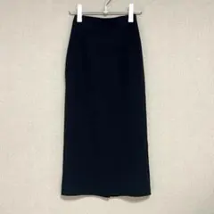UNIQLO ユニクロ ストレッチダブルフェイスナロースカート黒 S