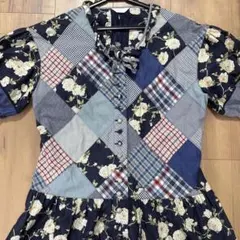 【セール】PINK HOUSE★パッチワークワンピ★花柄チェック