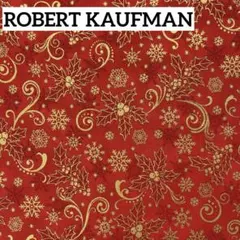 生地 綿プリント ロバートカフマン クリスマス 柊