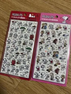 韓国 ボンボンドロップシール　PEANUTS スヌーピー 2パックセット
