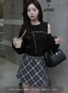 ドッキングミドルウエストニットミニワンピース darich ダーリッチ