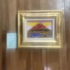 超美品！値下げ交渉あり。74mm✕100mm ミニ絵画 24K 純金箔の赤富士