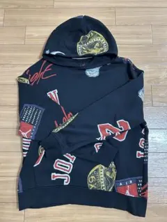 AIR JORAN/グラフィックプリント 黒 フード付きパーカーのサムネイル