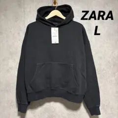 ウォッシュ加工 ボクシーフィット スウェットシャツ フーディ L