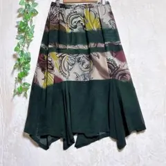 a1591 美品 希少 KEIKOKISHIアシンメトリーロングスカート 春色Fのサムネイル