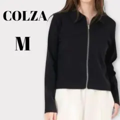 COLZA Honeys ジップ使いカーデ ジッパー付きジャケット ブラック M
