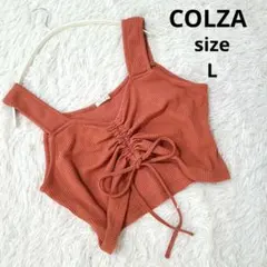 COLZA/コルザハニーズフロントギャザーリボンリブタンクトップクロップド丈のサムネイル