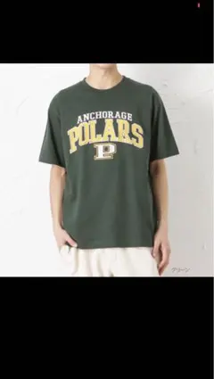 新品未使用　XLサイズ　モスグリーン　ディスカス　カレッジ　Tシャツ