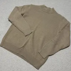 ユニクロ モックネック ニット ベージュ L