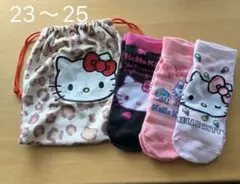 ☆新品☆ ハローキティ　巾着　靴下　3足セット　ヒョウ柄　レオパード　かわいい