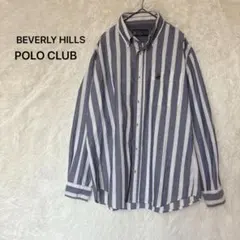BEVERLY HILLS POLO CLUB 長袖シャツ L ストライプ　ラフのサムネイル