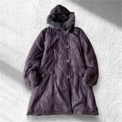 【la Forchetta】ダウンコート 裾ドロスト フルジップ ポケット有 M