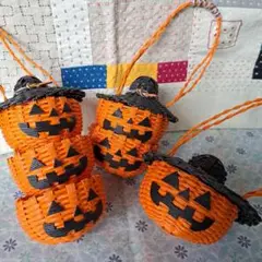 クラフトバンドのハロウィンカゴ 3点セット