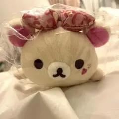 新品・未開封 コリラックマいっぱい ヒョウ柄リボン ぬいぐるみペンポーチ