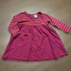 ストライプチュニック 12-18ヶ月 80 レッド系　赤系　女の子