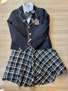 卒服　ネイビー ブレザー チェック柄スカート セット　サイズXS