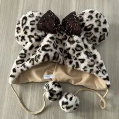 ディズニーファワンキャップ　 ヒョウ柄　ベージュ　ブラウン