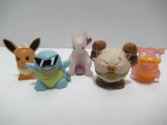 ポケモンキッズ　５体セット　ゼニガメ　イーブイ　ミュウツー　オコリザル　指人形