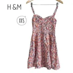 美品 H&M エイチアンドエム ミニワンピース 花柄 XXSサイズ おでかけ 夏のサムネイル