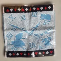 不思議の国のアリス　ミニタオル ハンカチ 　ブルー　綿100%