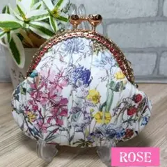 リバティプリント使用がま口ポーチ、小銭入れ、ハンドメイド