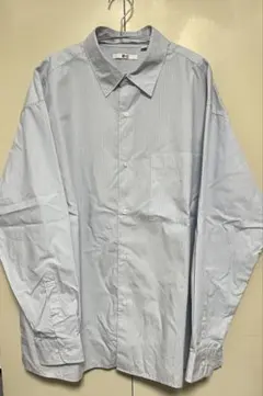 ブロードオーバーサイズシャツ ストライプ ブルー XL ユニクロ C