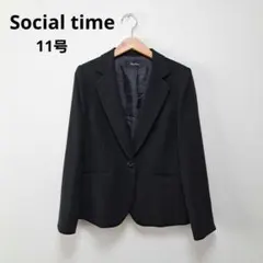 Social time 東京ソワール　ブラックフォーマル　ジャケット 11号