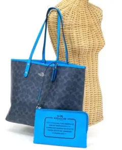 ブルー トートバッグ