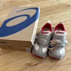 新品未使用♡ ASICS スニーカー 18.0cm グレー/レッド