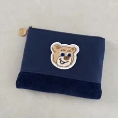 FEILER／オールドテディ ワッペンポーチ　ネイビー