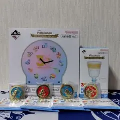 ポケモン 一番くじ30周年記念A賞アクリル時計 ・G賞 グラス・H賞